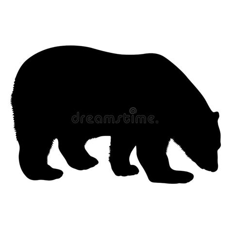 Silhouette Polar Bear on a White Background Stock Vector - Illustration of icon, furious: 183941932