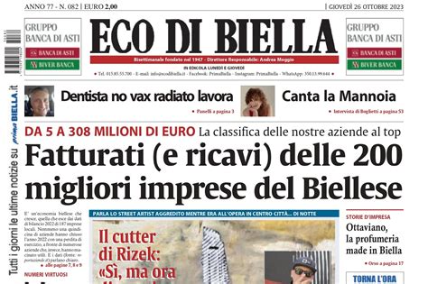 Le Migliori Imprese Del Biellese La Prima Pagina Di Eco Di