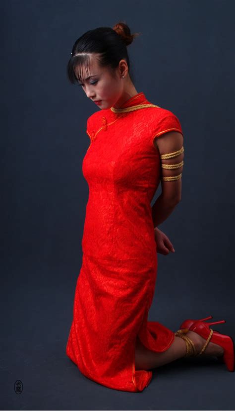 Cheongsam Watch Bondage In Red Cheongsam