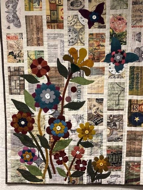 Pin By Mary Pedersen On Fabric Art In Flower Quilts Wool Quilts