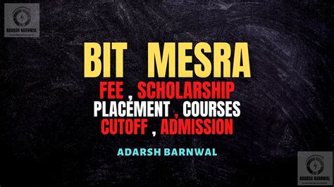 BIT Mesra Ranchi : Cutoff , Placement , Ranking , Courses , Admission ...