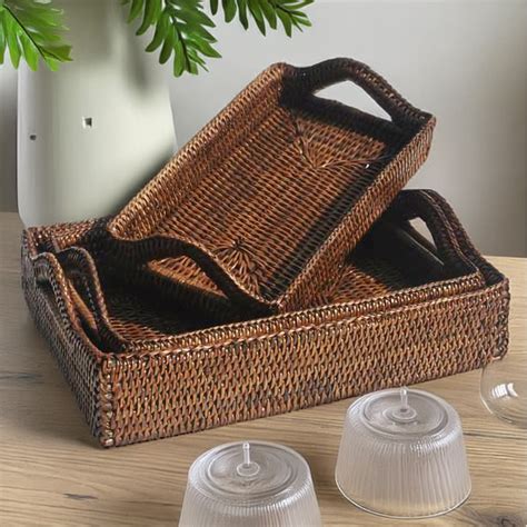 Rattan Island Rattan Tray With Handle Set Direct From Asia