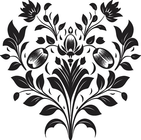 Chic Noir Blossoms Handcrafted Vector Logo Design Intricate Noir Vines