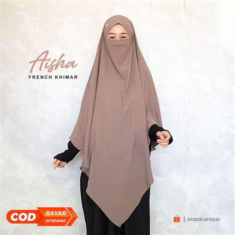 Jual Maslaha Niqab L Aisha French Khimar Free Cadar L French Khimar