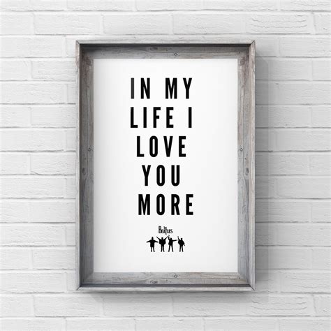 In My Life Beatles Lyrics Digital Download Hanging Wall Print Poster ...