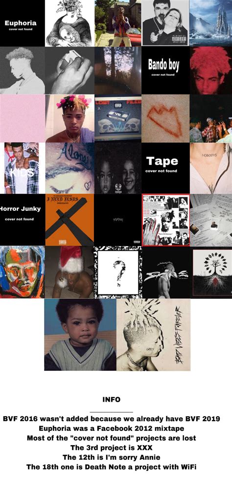 All of X’s Projects (REMASTERD) : r/XXXTENTACION