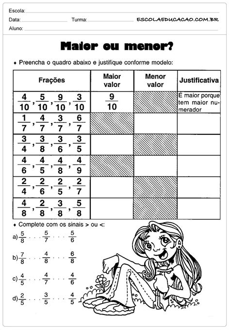 Atividades De Frações Equivalentes 5 Ano - RETOEDU