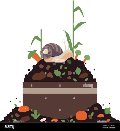 Composting Organic With Snail Stock Vector Image And Art Alamy