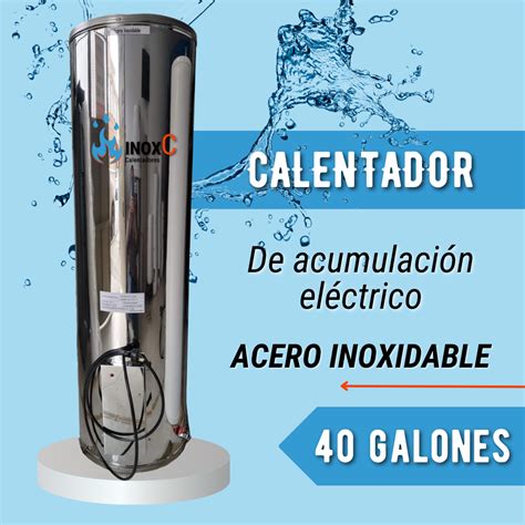 CALENTADOR DE AGUA ELÉCTRICO TIPO ACUMULACIÓN EN ACERO INOXIDABLE 40