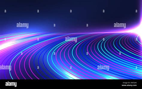 Abstract Technology Concept Neon Colors Lines High Speed Light Motion