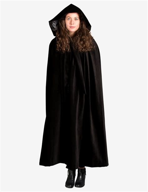 Unisex Black Cloak With Sleeves In Velvet Venetian Carnival Costume