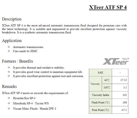 Xteer ATF SP4 (SP-IV) - Oilchoice.ru