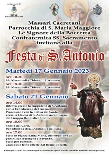 A Cerveteri Torna La Festa Di Sant Antonio Il Programma Completo