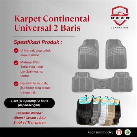 Jual Karpet Mobil Continental Mats Packy Poda Universal Hitam