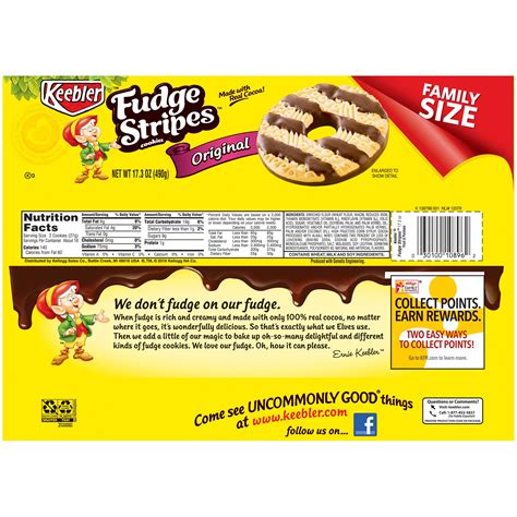 keebler fudge stripe cookies nutrition