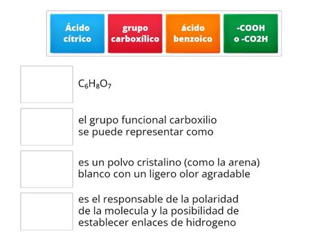 acidos carboxilicos المطابقة