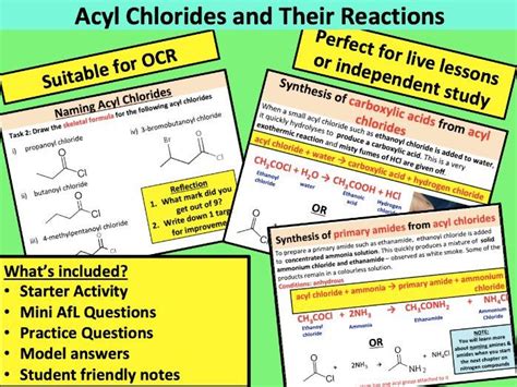 Acyl Chlorides and Their Reactions (OCR) | Teaching Resources