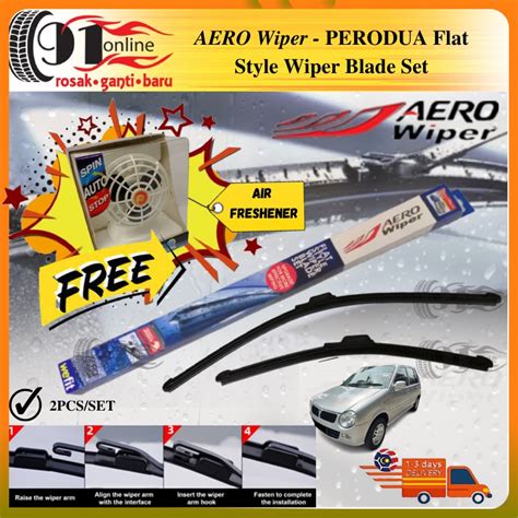 AERO Wiper PERODUA KANCIL Flat Style Wiper Blade Set Shopee Malaysia