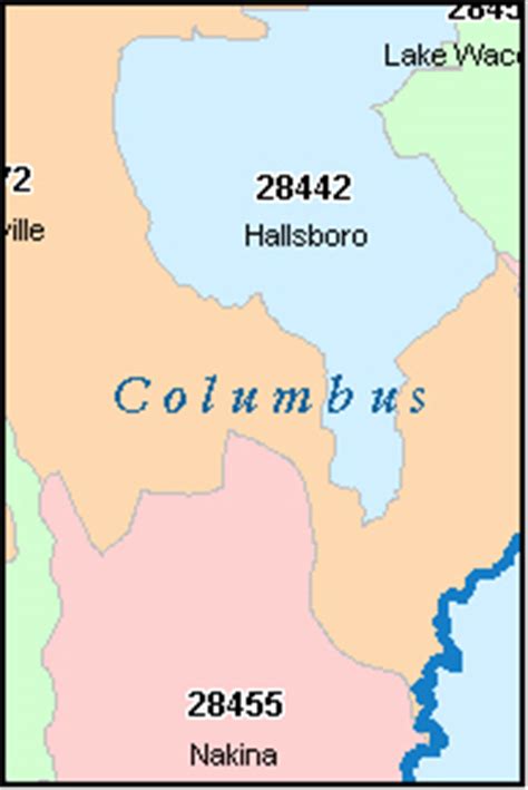 COLUMBUS County, North Carolina Digital ZIP Code Map