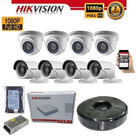 Hikvision 8 HD 1080P Full HD CCTV Cameras Full Kit 20m Night Vision