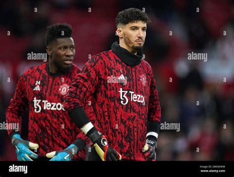 Manchester United Goalkeeper Altay Bayindir Warming Up Before The