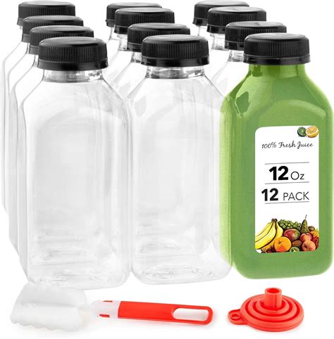 Botellas De Jugo De 12 Onzas Con Tapas Para Jugo Paquete