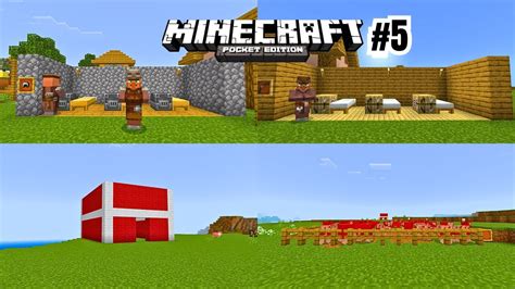 Construyendo La Granja Y Puestos A Los Aldeanos Minecraft Pe Serie