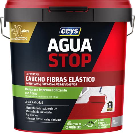 Pintura Impermeabilizante Cubiertas Aguastop Ceys Caucho Kg Gris