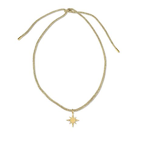 Star Compass Charm With Gold Lurex Necklace Cord Hart Hagerty