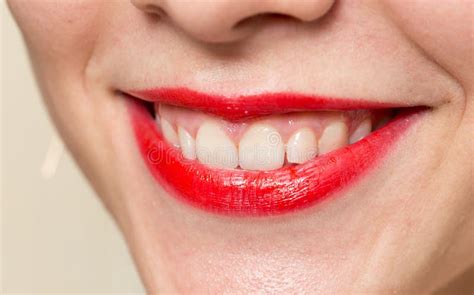 Beautiful Smile with Red Lips Stock Photo - Image of girl, young: 106676366