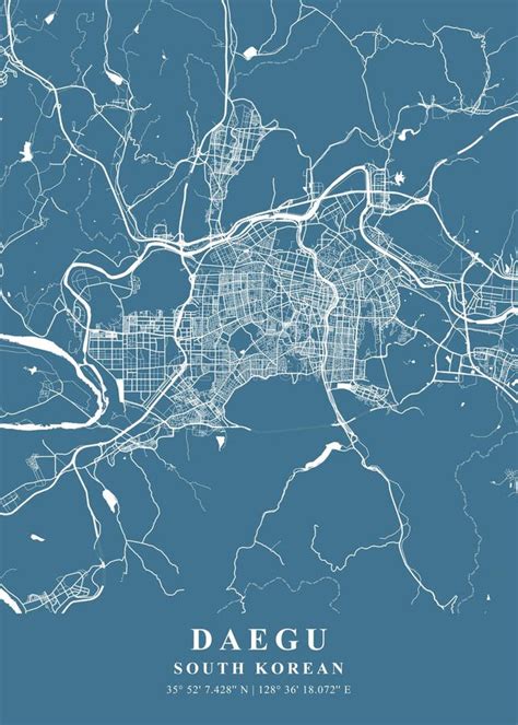 Daegu South Korean Slate Plane Map Stock Illustration Illustration