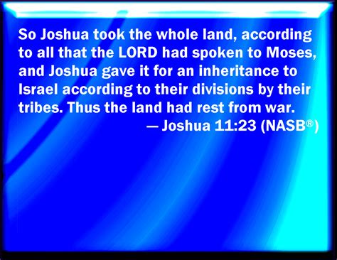 Joshua 1123 So Joshua Took The Whole Land According To All That The