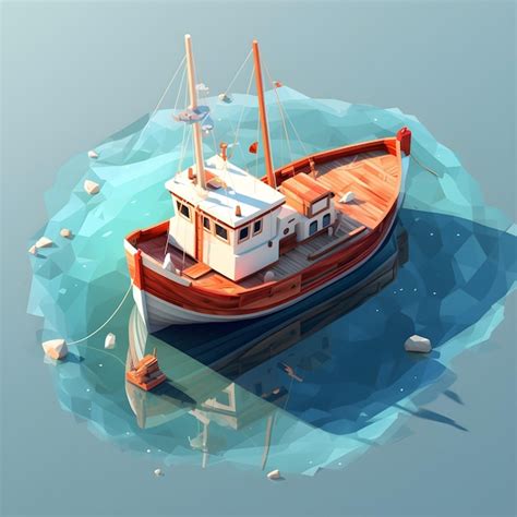 Premium Ai Image A Painting Of A Boat On A Small Island With A Small