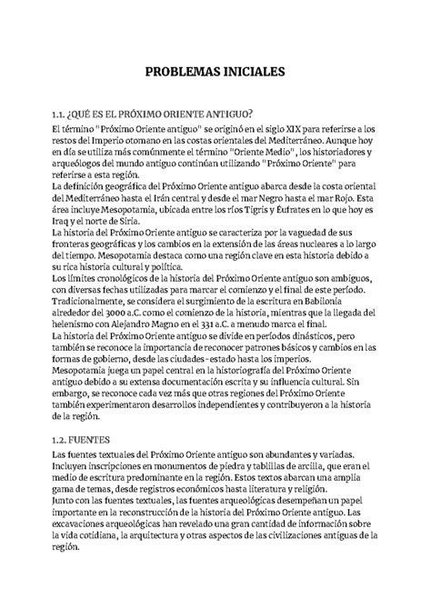 Marc van de Mieroop (resumen) - PROBLEMAS INICIALES 1. ¿QUÉ ES EL