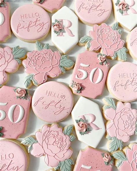 Pin By Heavenly Scent Cookies On Flower Cookies Anniversary Cookies