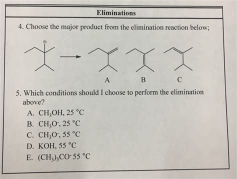 Solved Eliminations For The Reaction Shown Below How Many Chegg