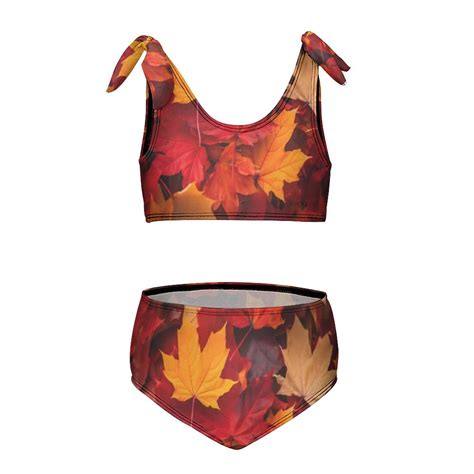 Autumn Leaves Girl S Piece Bikini Set Beach Sport Swimsuit Swimwear Y Cm Walmart
