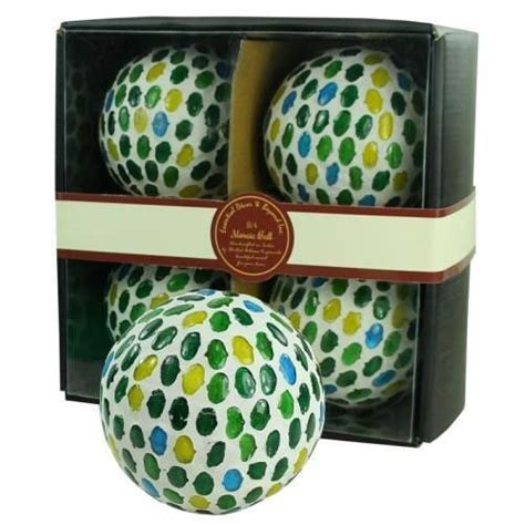 Mosaic Orbs Set Of 4 Decorative Balls Spheres Tray Glass Jar Etsy