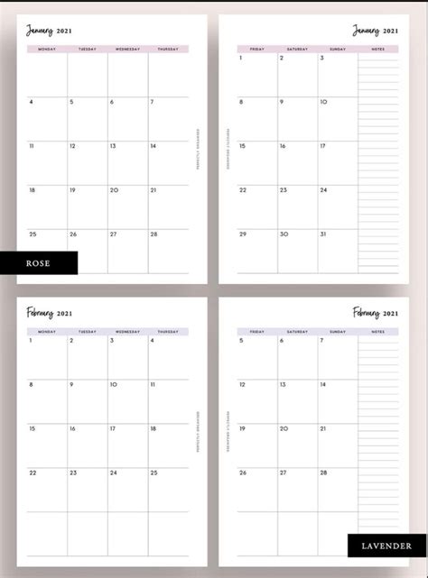 Monthly planner printable