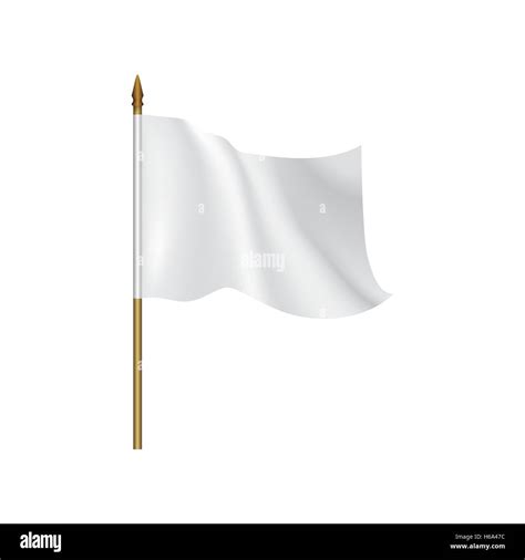 White Flag Waving On The Wind Stock Vector Image Art Alamy