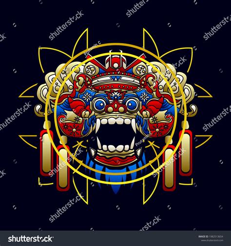 Barong Panther Creature Character Balinese Mythology Stock Vector ...