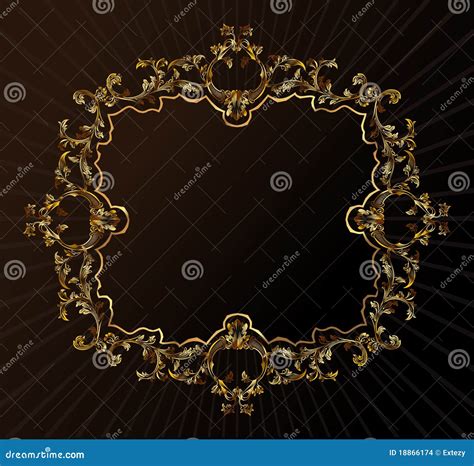 Vector Vintage Royal Retro Frame Ornament Gold Stock Vector