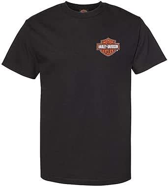 Harley Davidson B S Camisa de algodón de manga corta con cuello