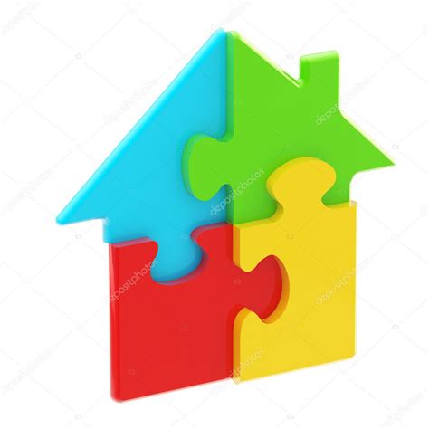 House Icon Made Of Puzzle Pieces Stock Photo Nbvf