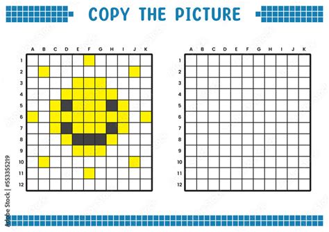 Copy the picture, complete the grid image. Educational worksheets ...