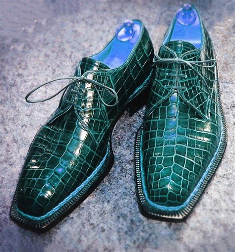 Green Alligator Shoes For Sale Dress Shoes Men Alligator Boots Hot