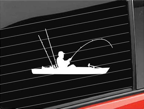 Kayak Fishing Vinyl Decal Guy Fisherman Vinyl Decal Kayak Etsy