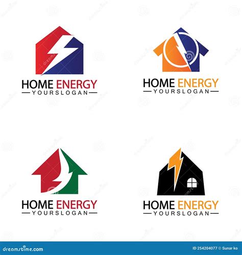 Home Power Energy Logo Vector Icon Symbol Design Illustration Stock