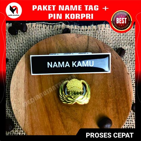 Jual Paket Name Tag Dan Pin Korpri Shopee Indonesia