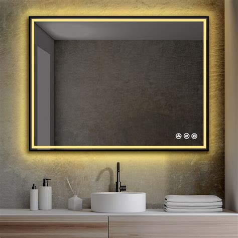 Ivy Bronx Miroir Lumineux Del Avec Cadre D Sencombrement Gradateur